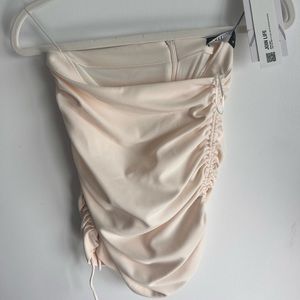 Zara ruched mini skirt in oyster white XS (matching top available separately)